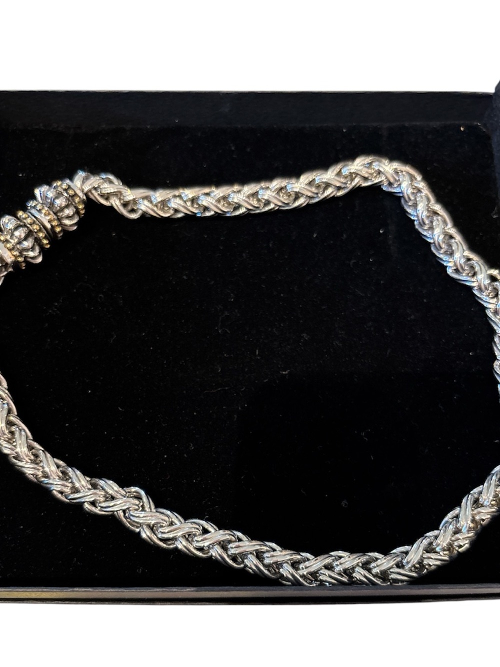 Silver Braided Chain Necklace - Silver